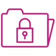 Icon of a folder with a lock image on it, representing client confidentiality during substance use disorder treatment